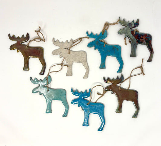 Emily Belsham Rakuscapes: Moose Ornament