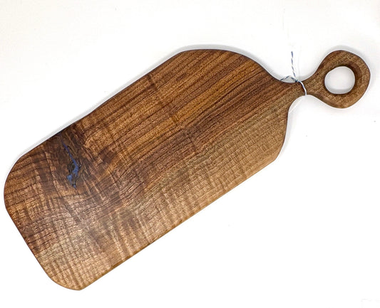 Artisanal Wood Creations: Curly Bastogne Walnut with Lapis Inlay Board