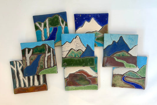 Emily Belsham Rakuscapes: Square Edge Single Coasters