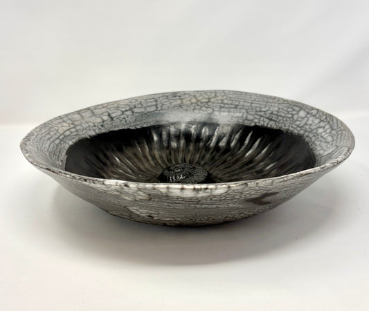 Valerie Seaberg: Naked Raku Ammonoid Fossil Bowl