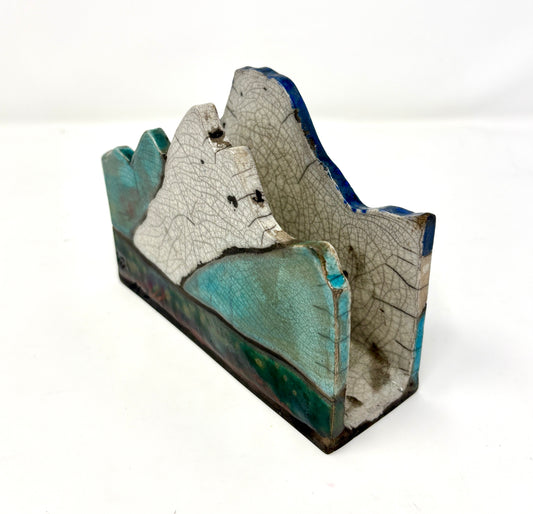 Emily Belsham Rakuscapes: Napkin / Coffee Filter Holder #1