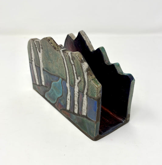 Emily Belsham Rakuscapes: Napkin / Coffee Filter Holder #3