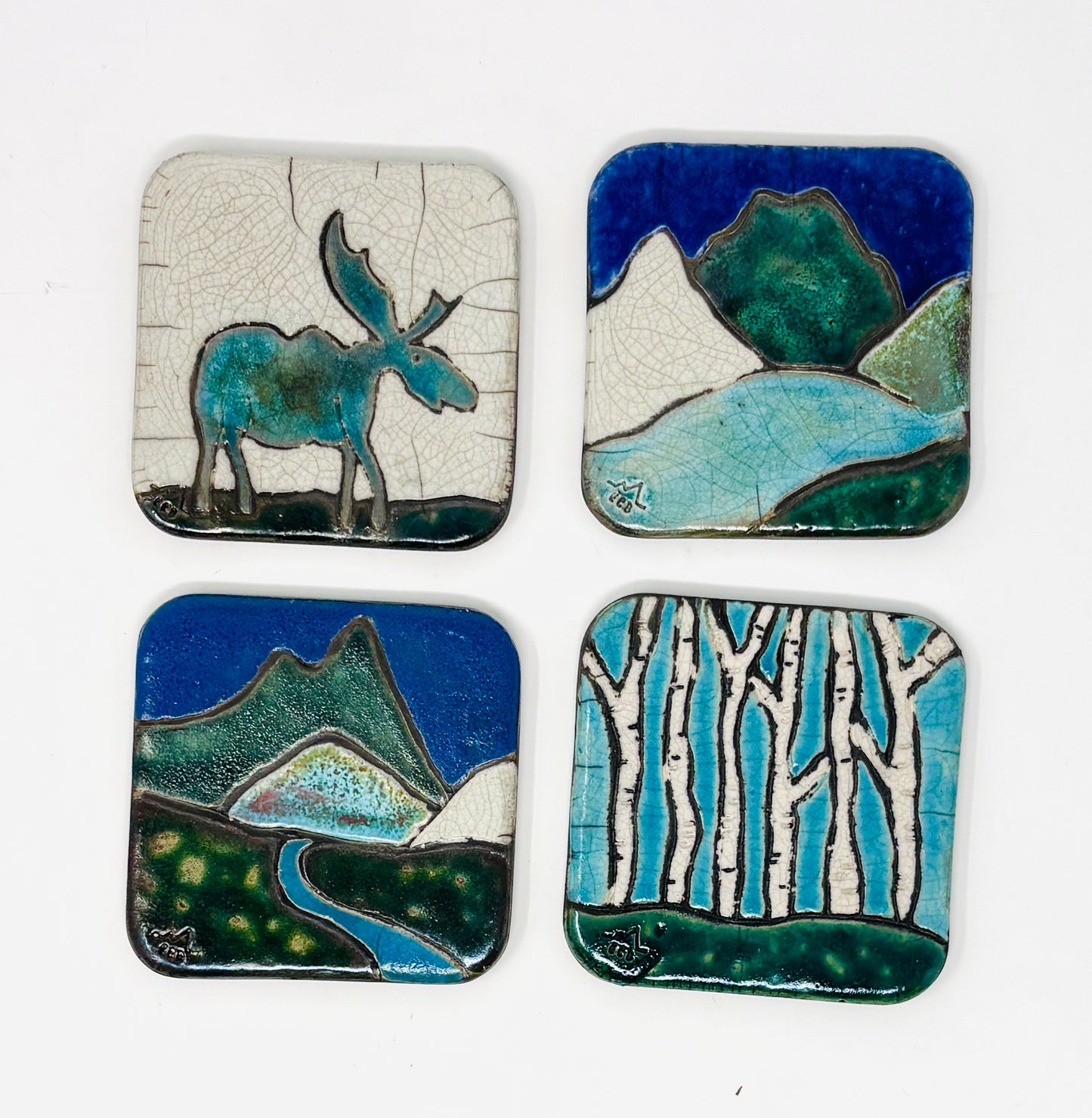 Emily Belsham Rakuscapes: Set of 4 Coasters