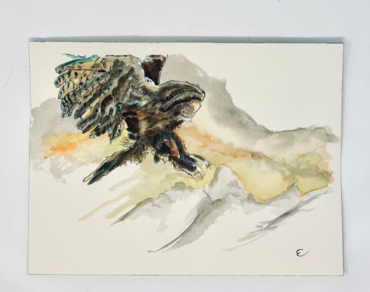 Steve Ehrlich: Owl Watercolor