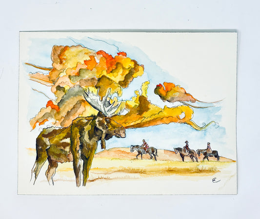 Steve Ehrlich: Moose Watercolors