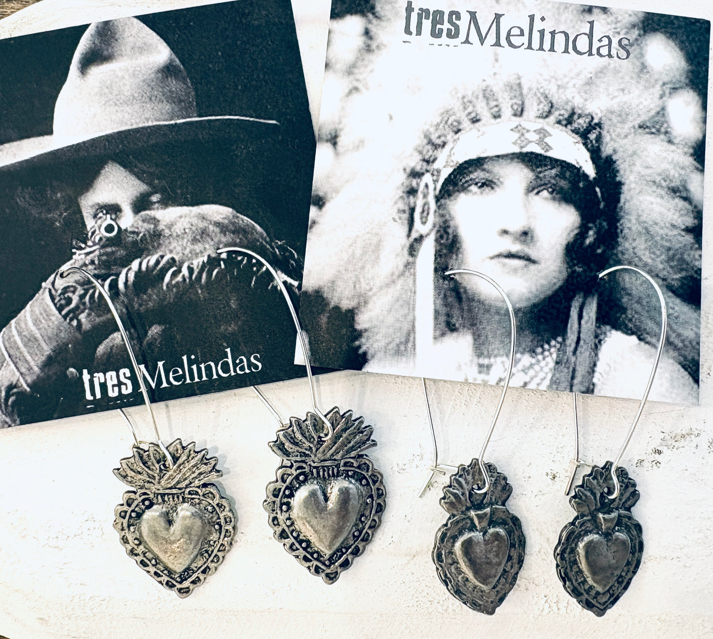 Tres Melindas: Milagros Heart Earrings