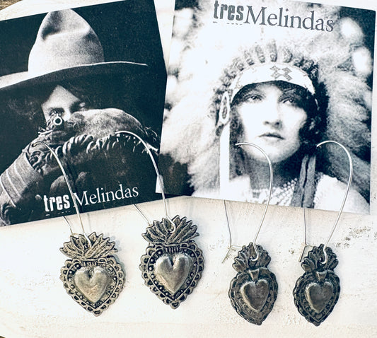 Tres Melindas: Milagros Heart Earrings