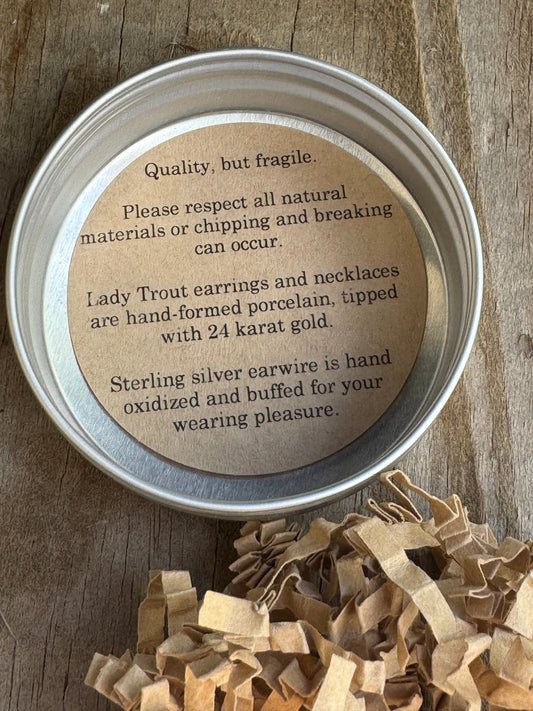 Lady Trout: Porcelain Trout Earrings