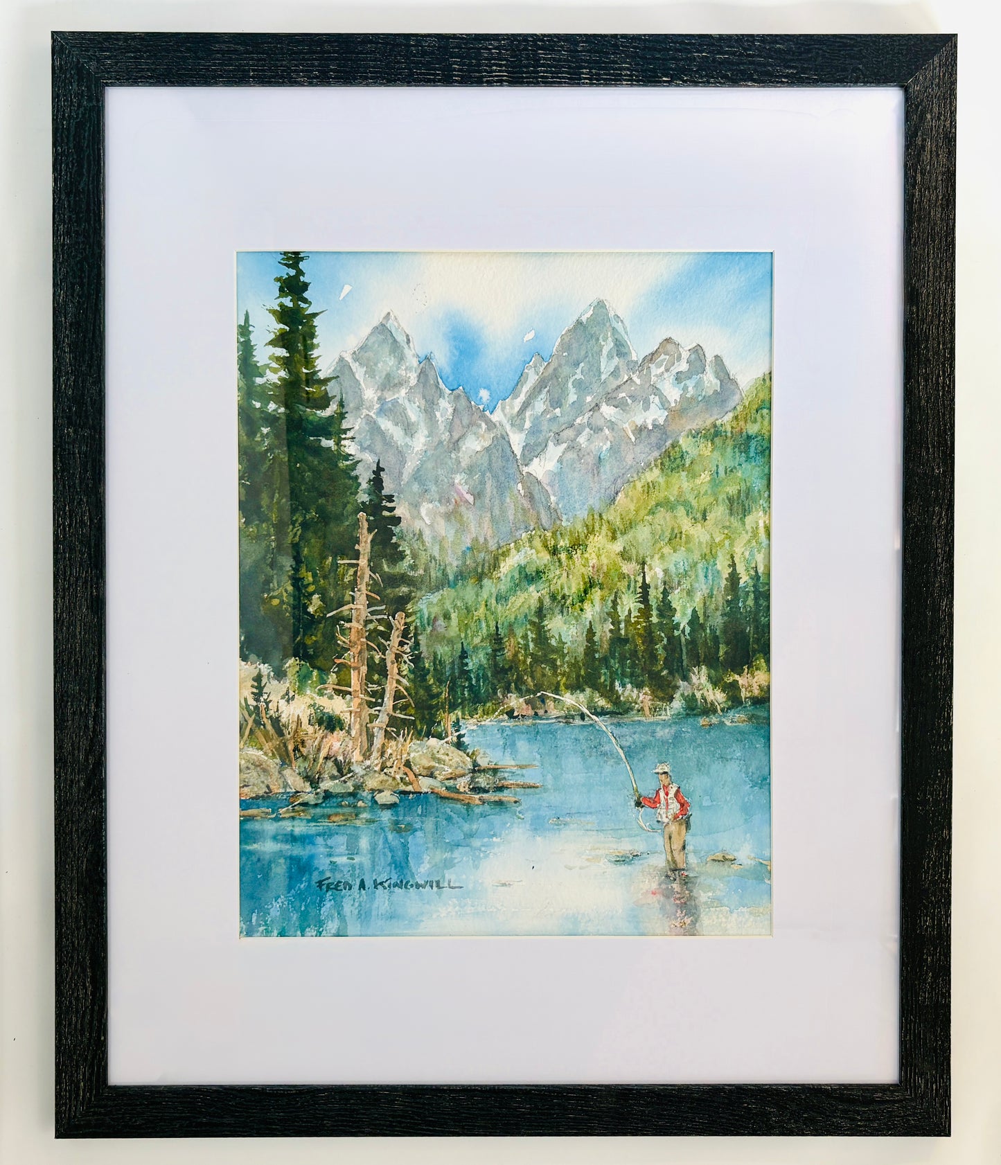 Fred Kingwill: Fisherman - Tetons (Framed)