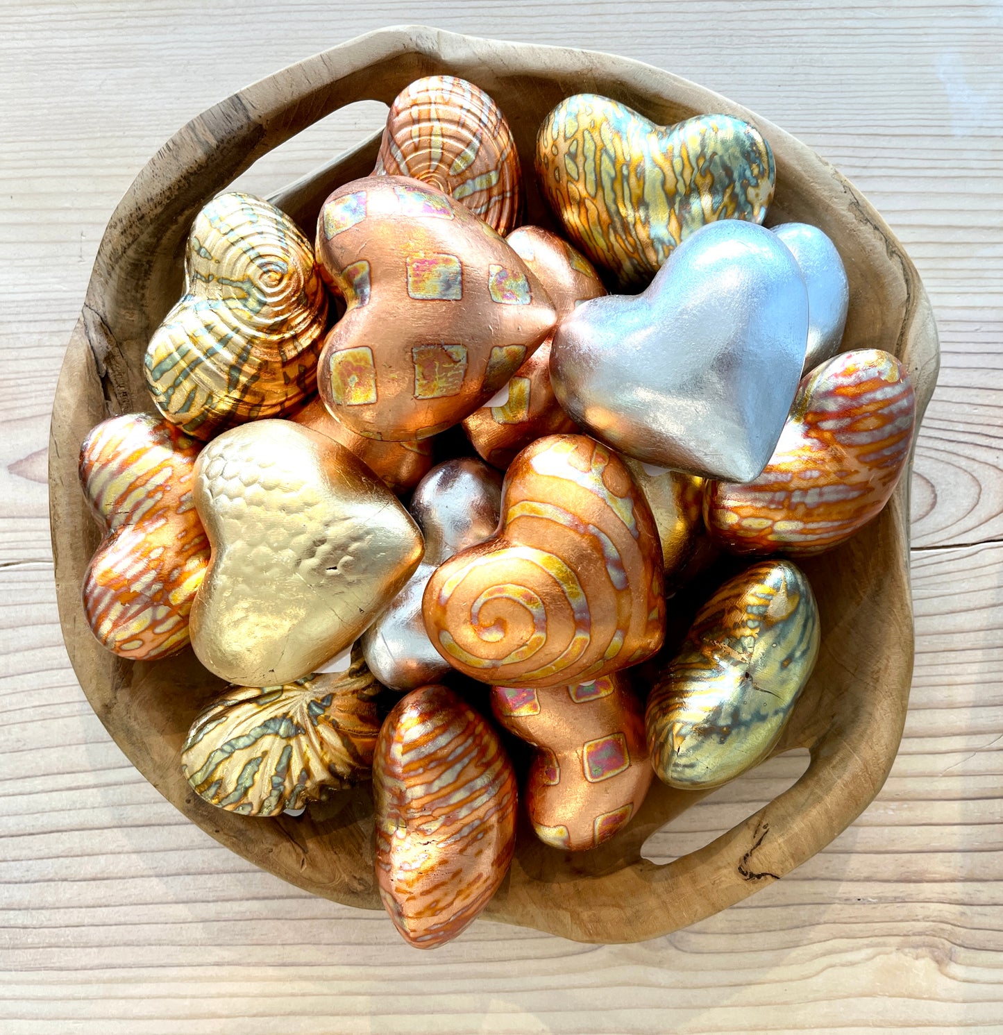 Valerie Seaberg: Gold Leaf Heart Rattles