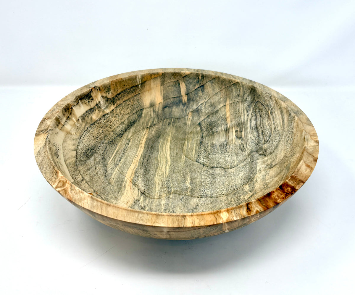 Artisanal Wood Creations: Curly, Marbled Poplar Bowl