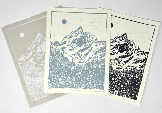 Mariah Cottrell: Grand Teton Lino Print