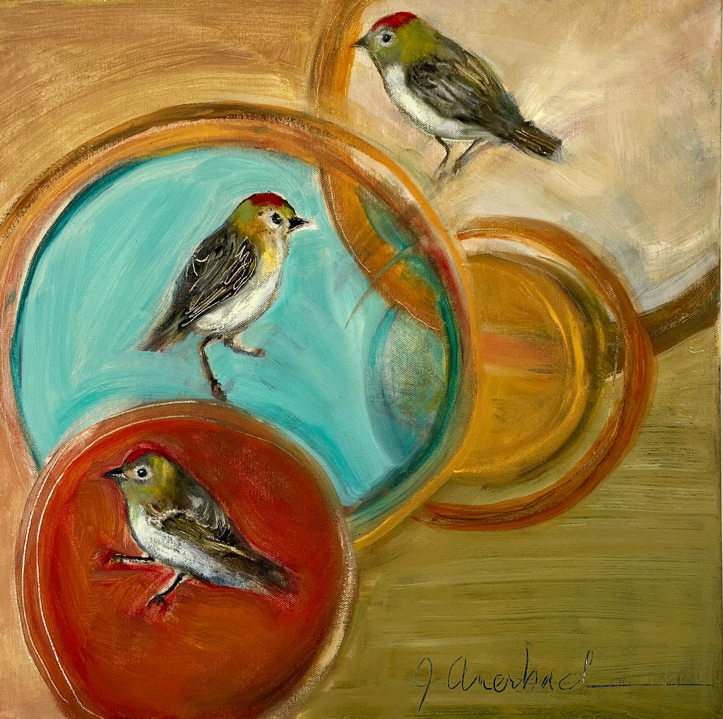 Jill Auerbach: Infinity Circles Ruby Crowned Kinglets