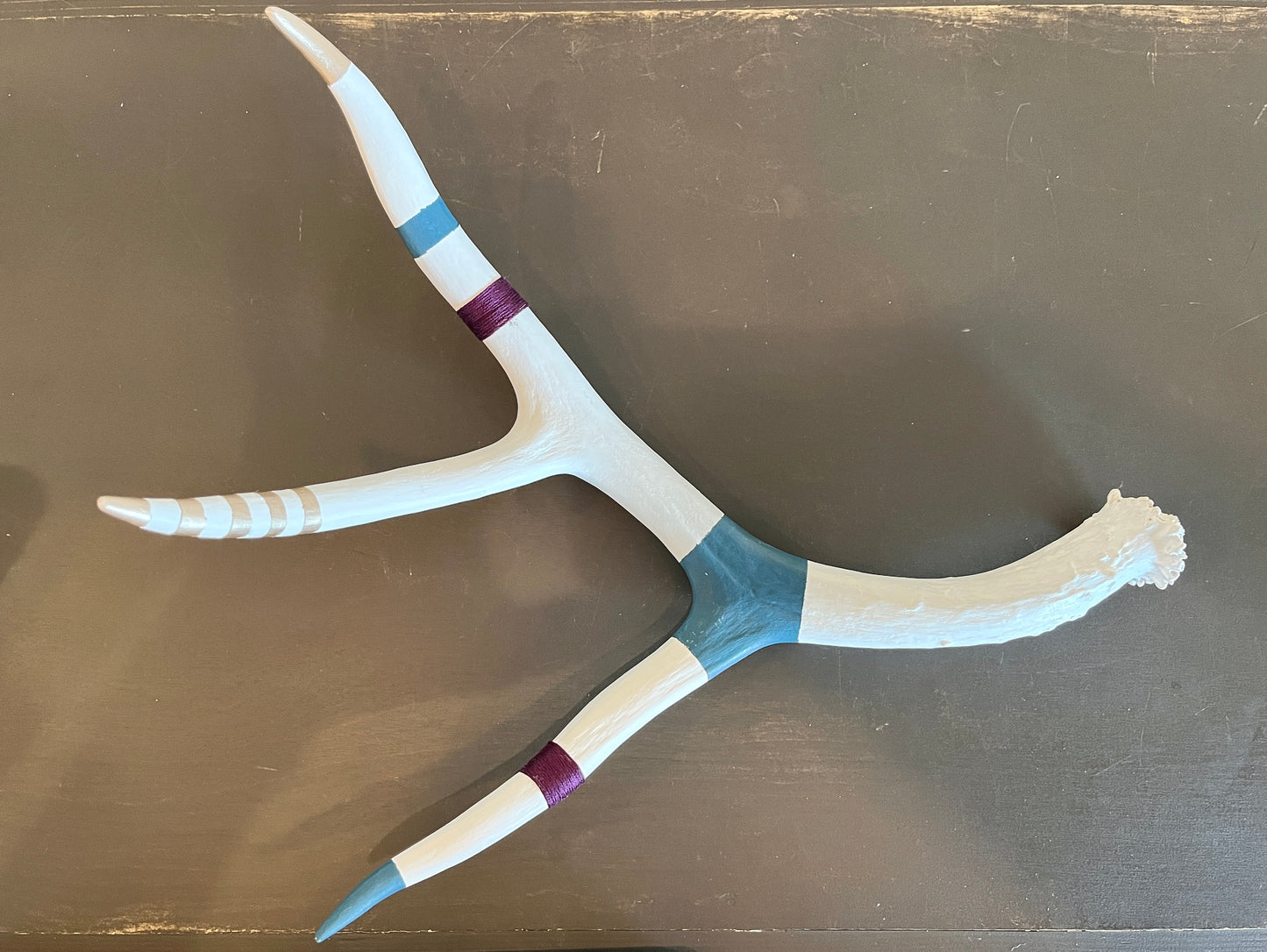 Kevin Rauch-Lynch: Large Mule Deer Antler (Teal and Purple)