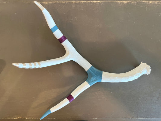 Kevin Rauch-Lynch: Large Mule Deer Antler (Teal and Purple)