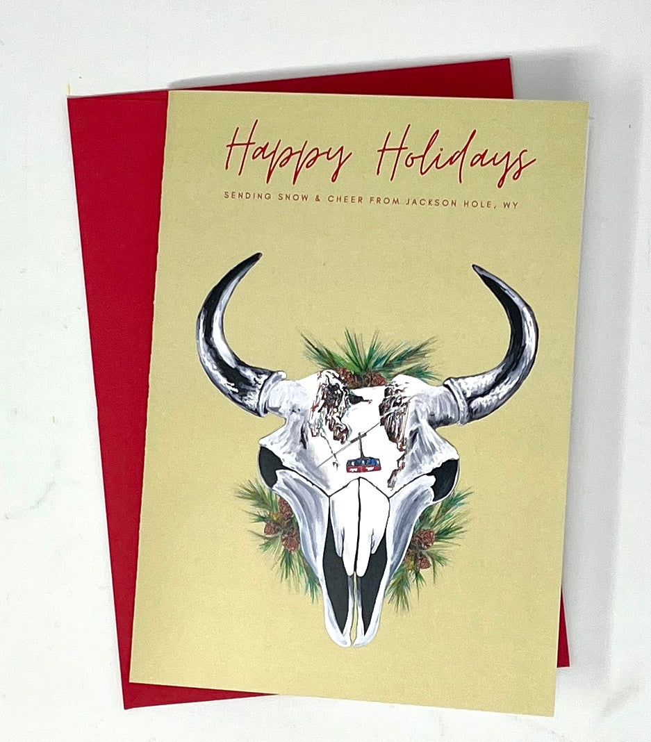 Britt Ziebell: Bison Winter Single Greeting Cards Holiday Edition