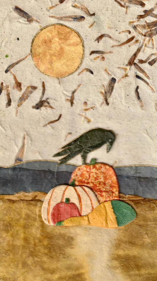 Kris Batchelder: Blackbird & Fall Gourds (Original)