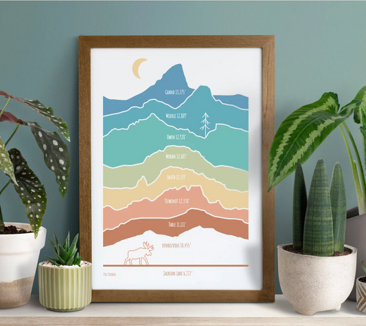 Evi Studio Art: Teton National Park Elevation Print