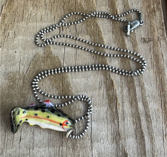 Lady Trout: Porcelain Trout Necklace