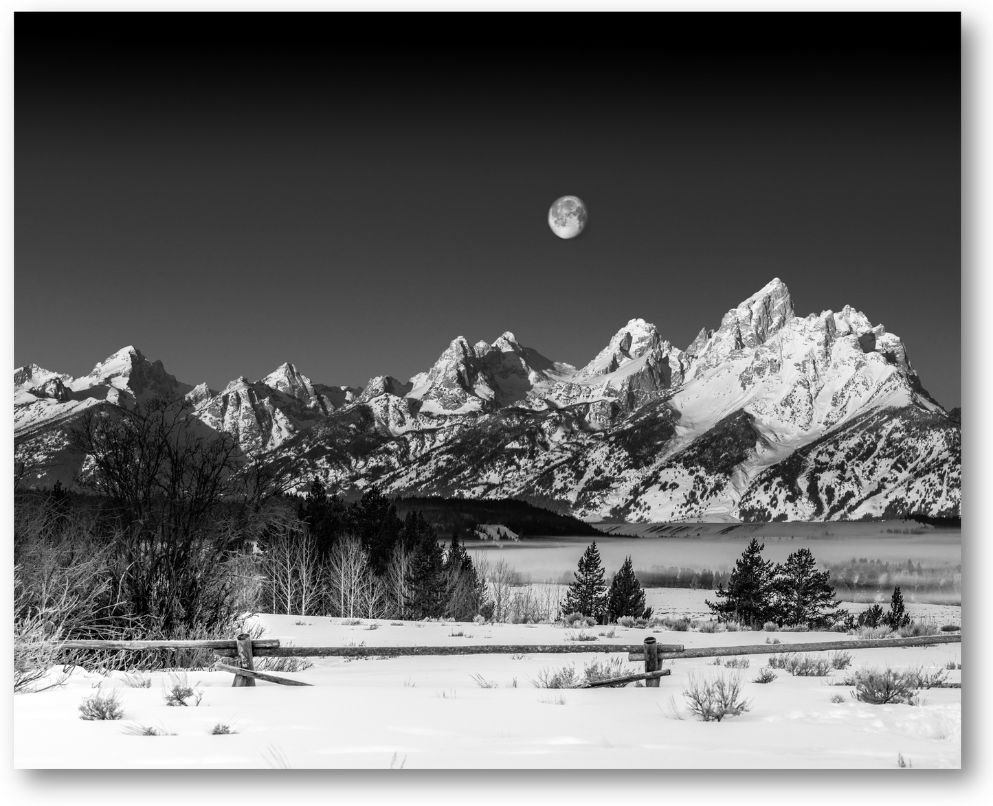 Michael S Cohen: Teton Moonrise (Acrylic Mount)