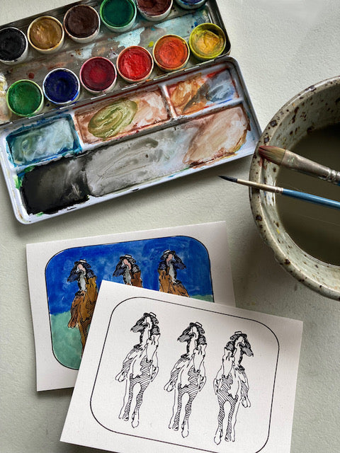 Tessa Johnson: Dude Ranch Coloring Cards