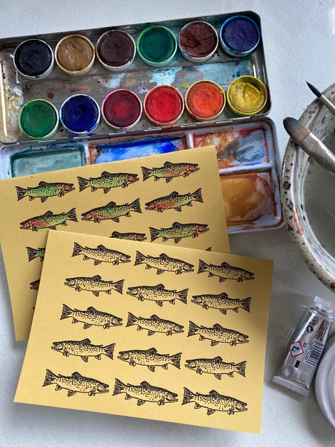 Tessa Johnson: Rainbow Trout Coloring Cards