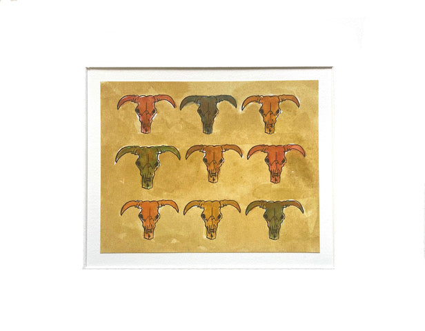 Tessa Johnson: Cow Skulls on Rawhide