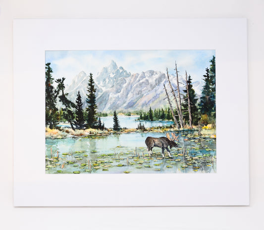 Fred Kingwill: Moose at Heron Pond Print