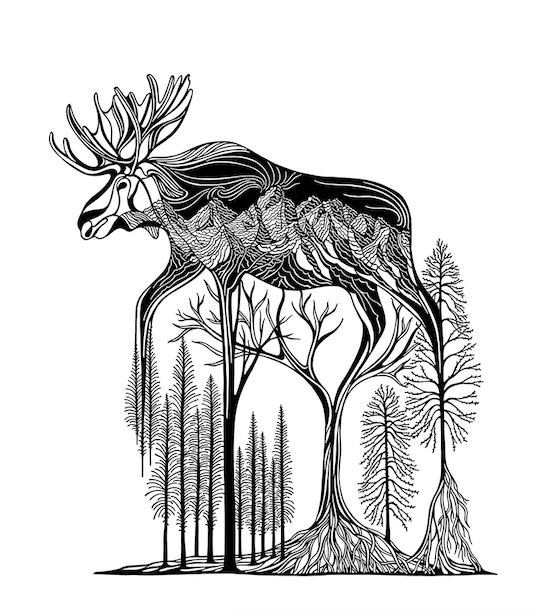 Wild Spirits: Moose Print