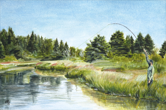 Matthew Guido: Tight on a Spring Creek Tributary of Snake River Print