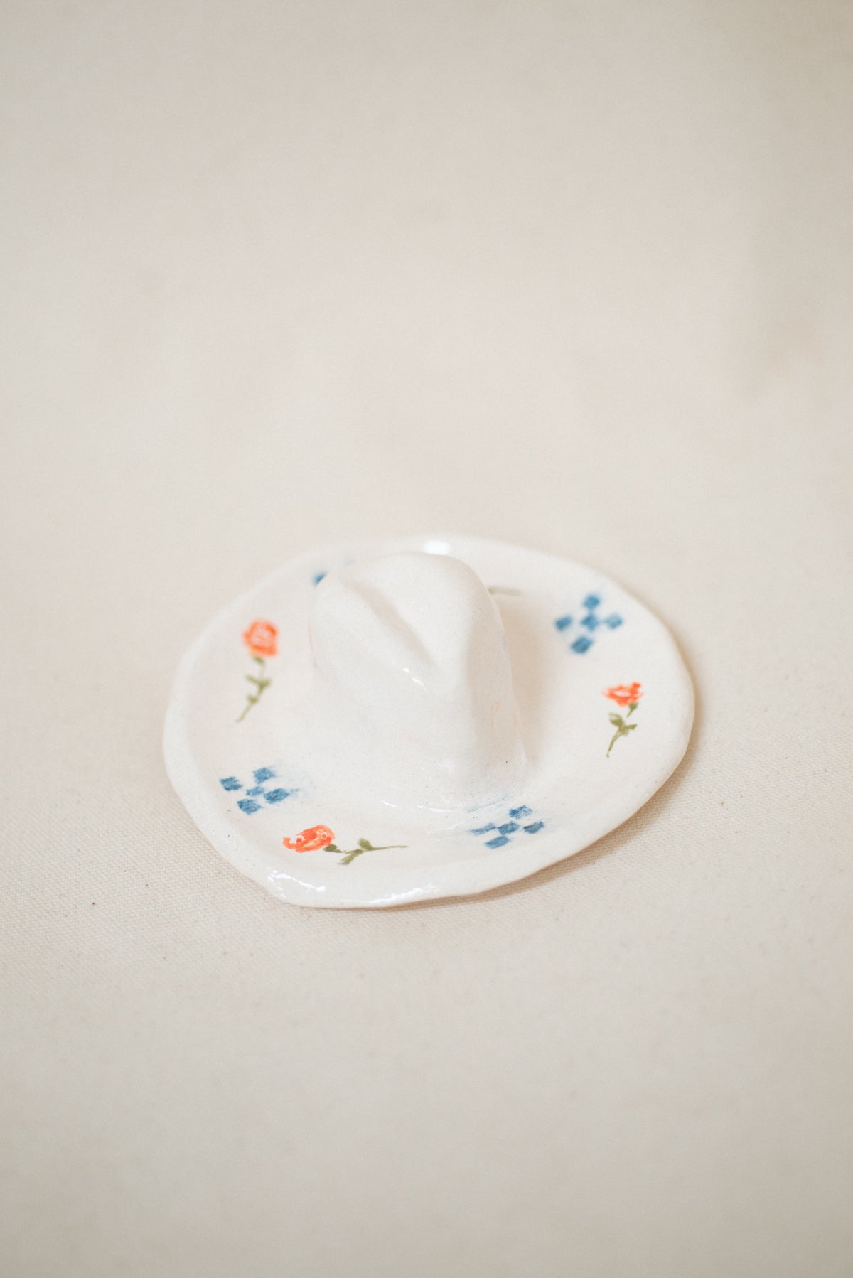 Grace Peck: Roses Ceramic Cowboy Hat Ring