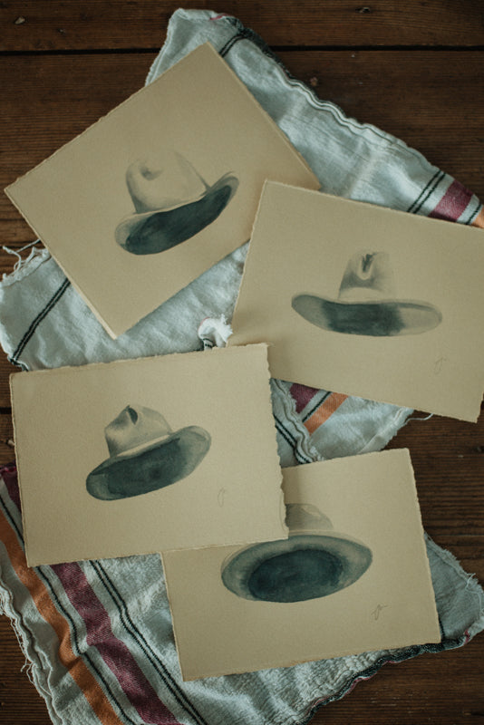 Grace Peck: Cowboy Hat Original Paintings