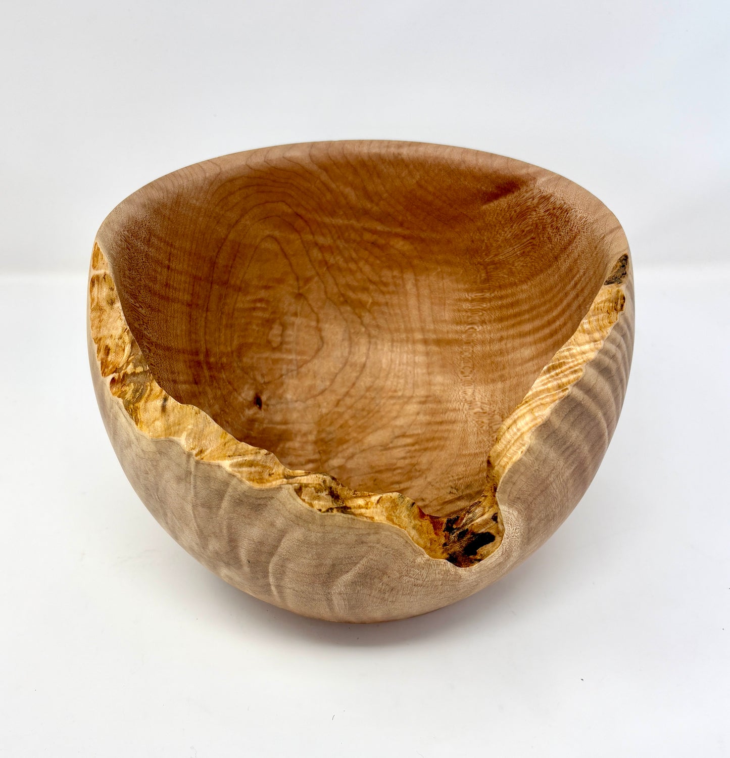 Artisanal Wood Creations: Curly Maple Burl Bowl