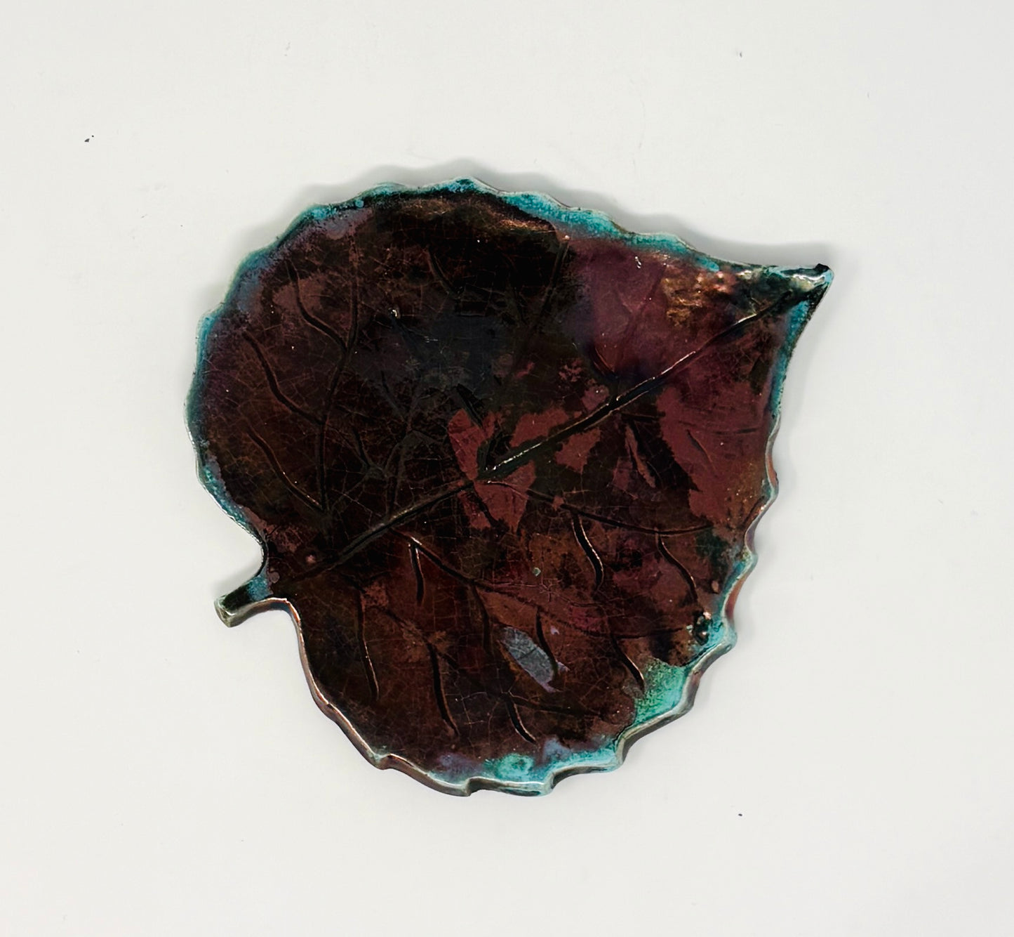 Emily Belsham Rakuscapes: Aspen Leaf Tray