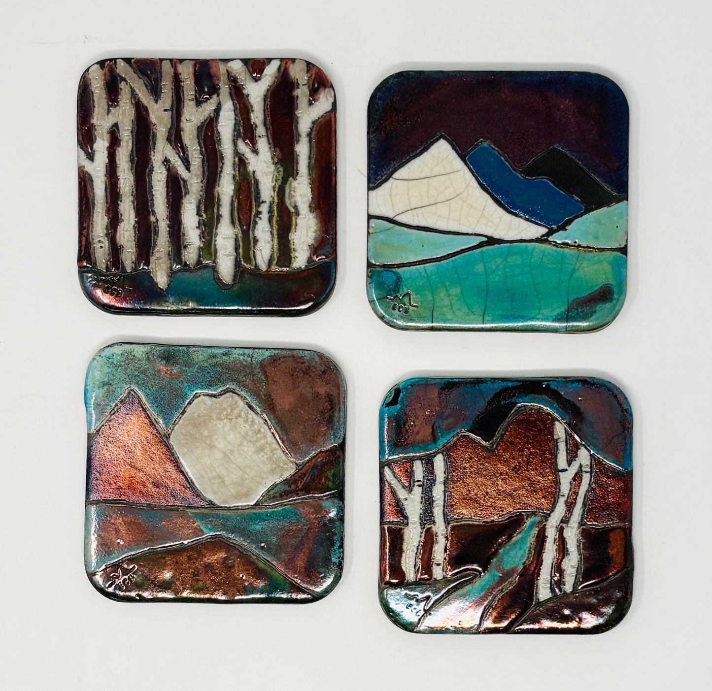 Emily Belsham Rakuscapes: Set of 4 Coasters