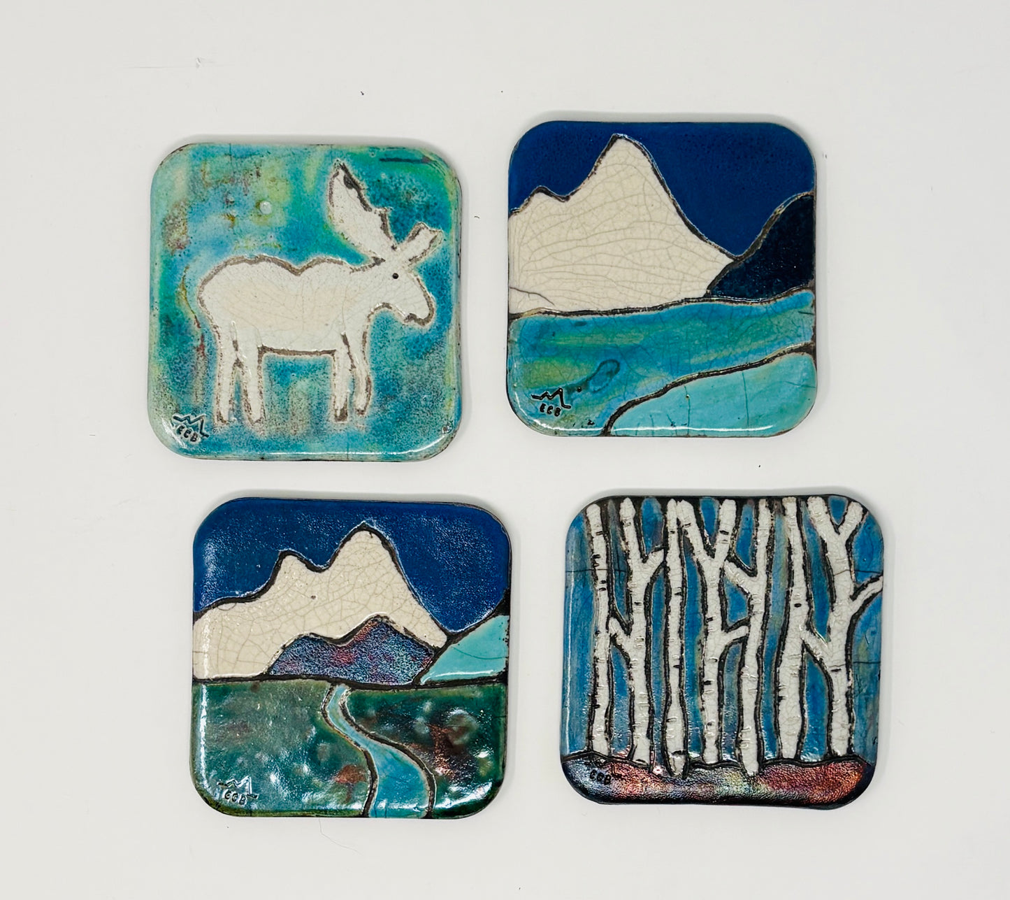 Emily Belsham Rakuscapes: Set of 4 Coasters