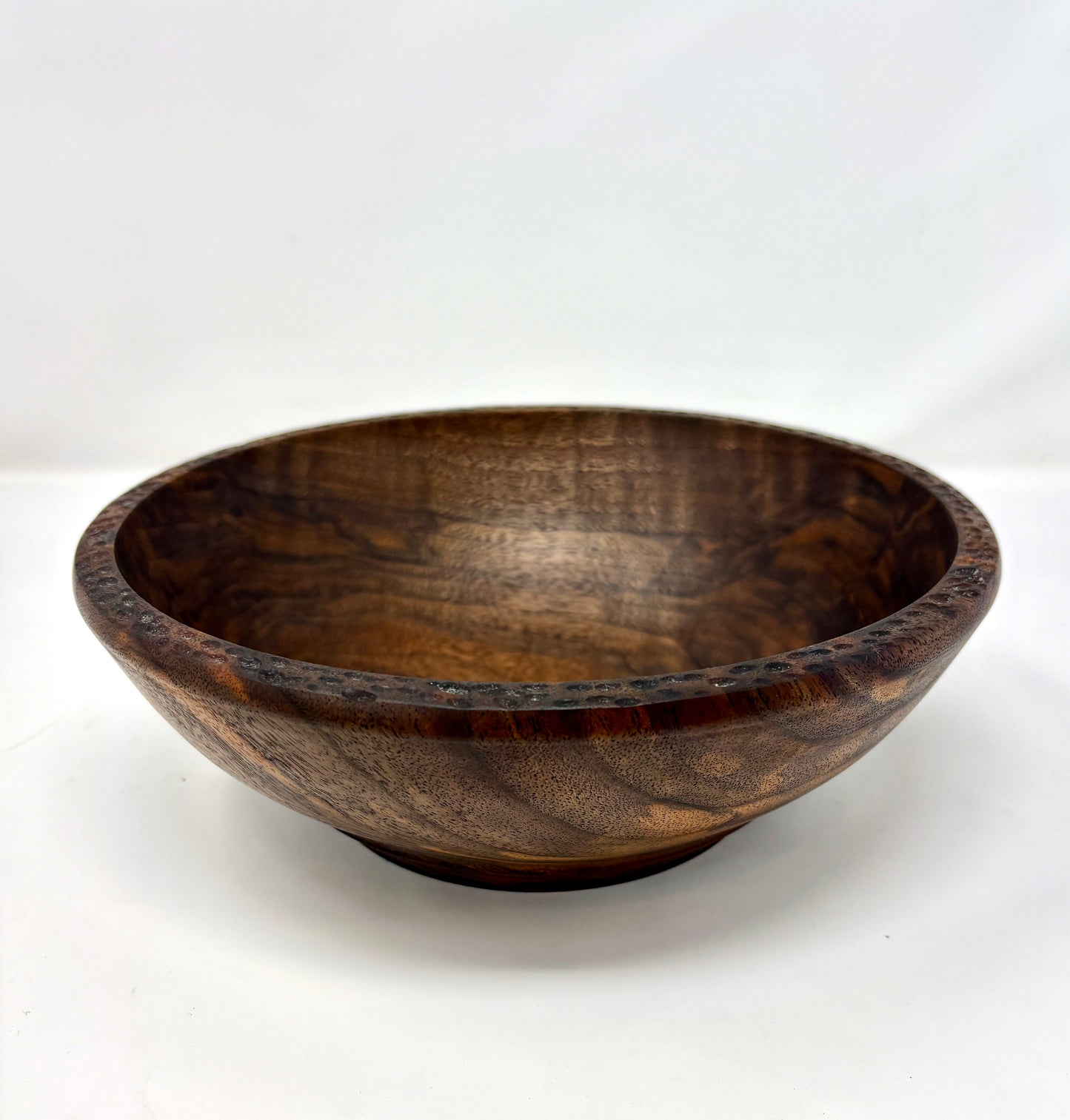 Artisanal Wood Creations: Claro Walnut Bowl with Decorative Rim