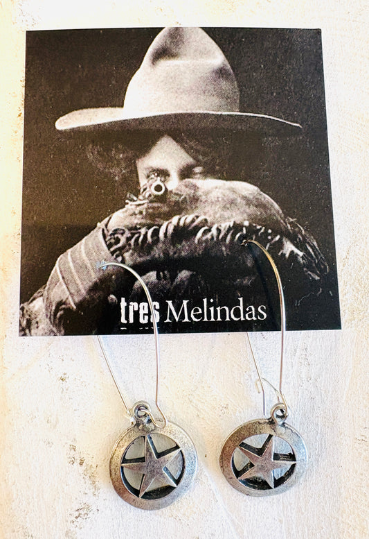 Tres Melindas: Sherriff Star Earrings