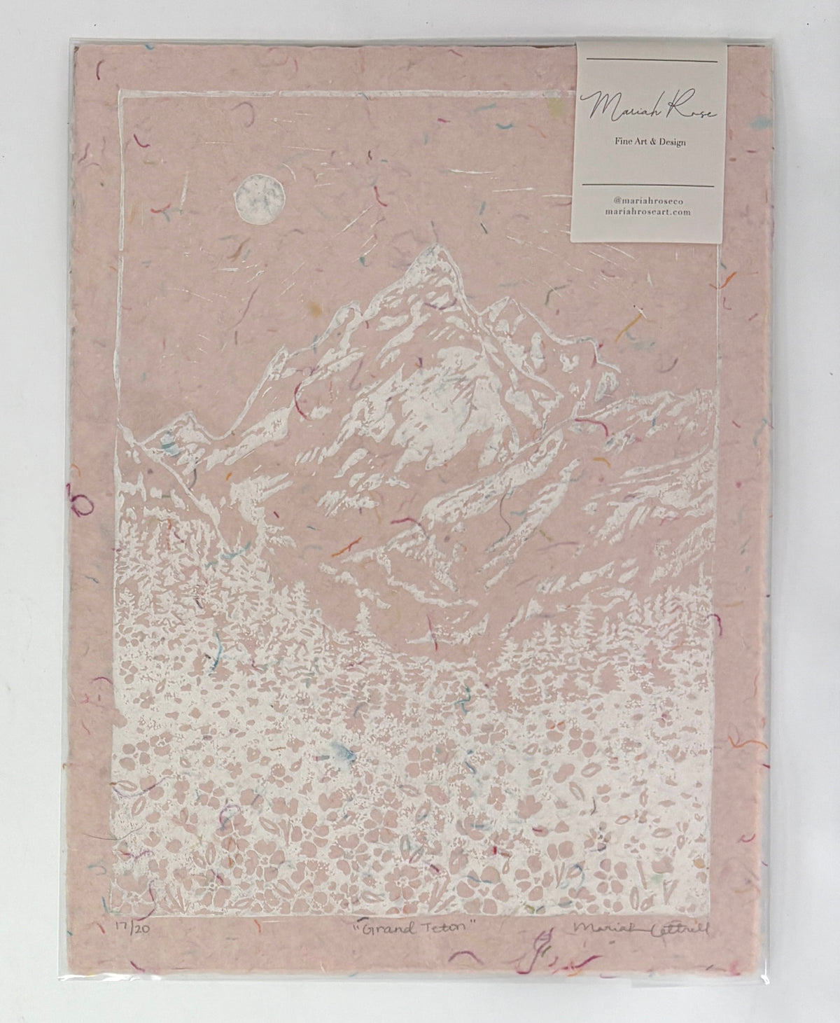 Mariah Cottrell: Grand Teton Lino Print