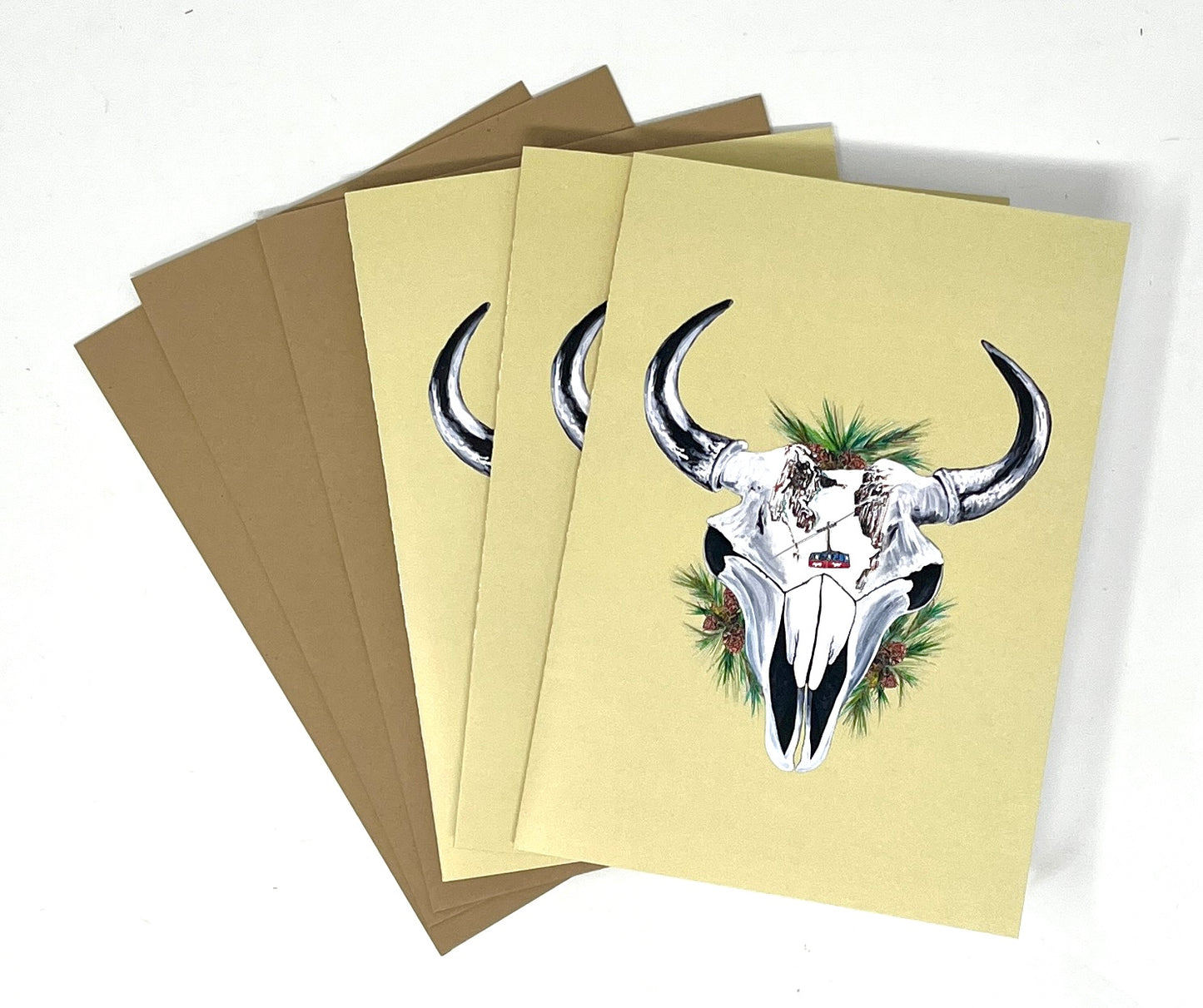 Britt Ziebell: 3-Pack Bison Skull Winter Cards
