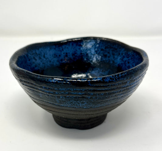 Bronwyn Minton: Blue / Black Bowl with Foot