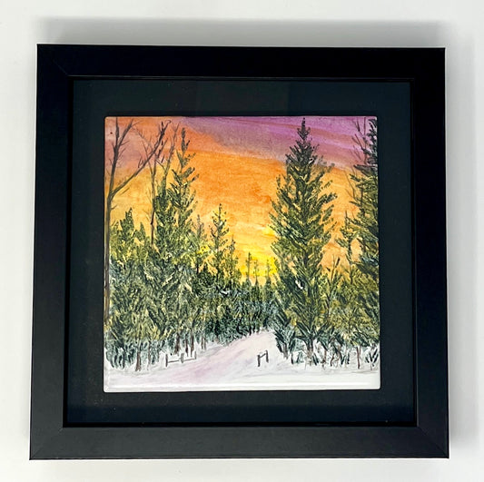 Sue Morriss: Sunset and Spruces