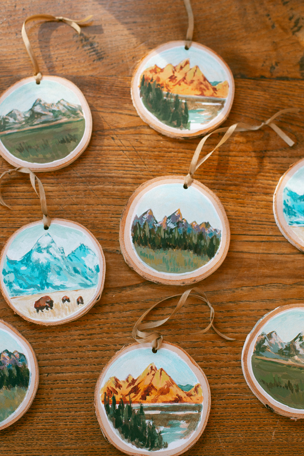 Grace Peck: Wood Slice Ornaments