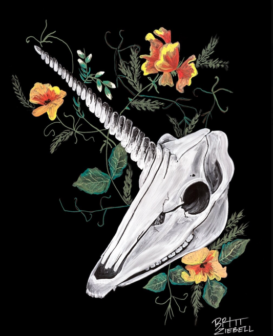 Britt Ziebell: Unicorn Skull Original