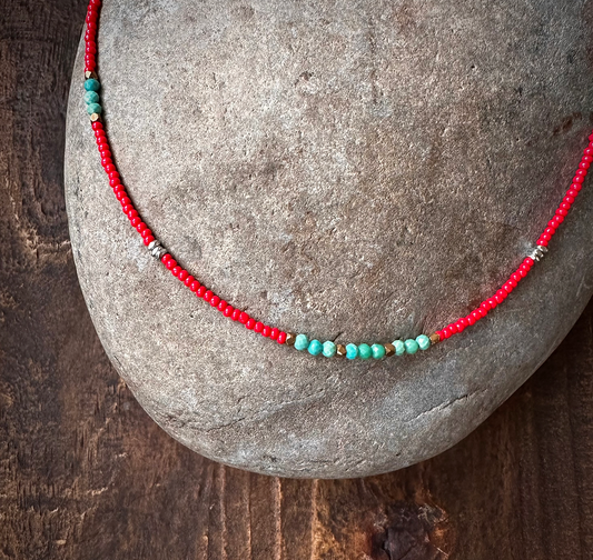 Fox and Lupine: Indian Paintbrush Necklace