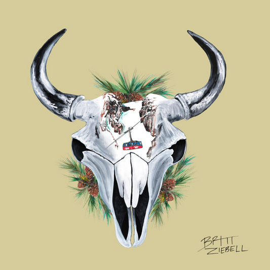 Britt Ziebell: 10 x 10" Bison Skull Winter Print