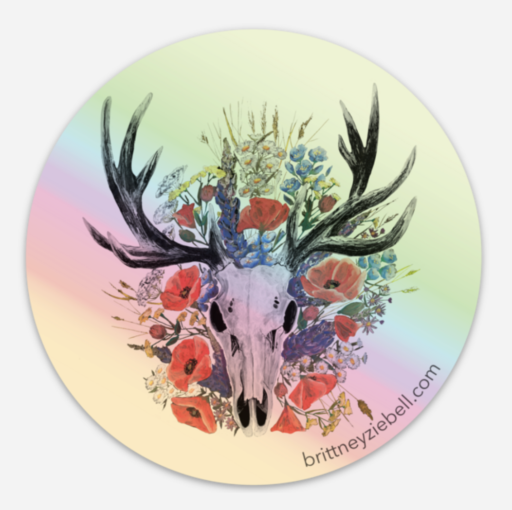 Britt Ziebell: Holographic Elk Sticker