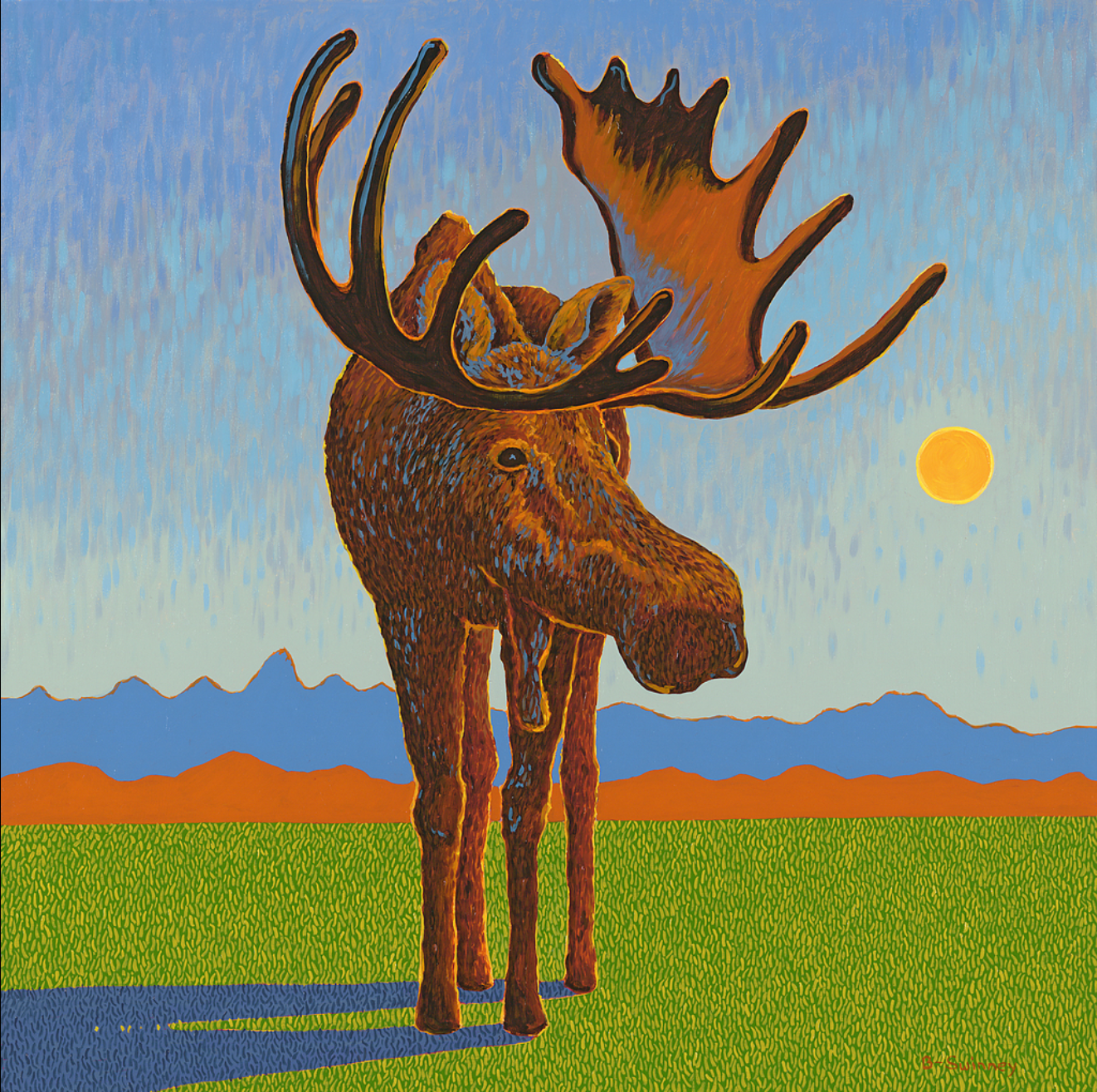 Brenda Swinney: GTNP Afternoon Moose Painting