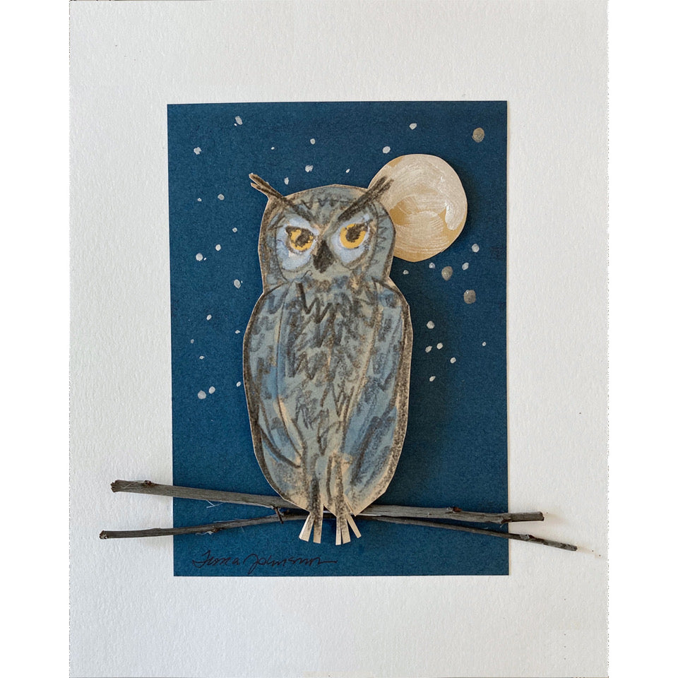 Tessa Johnson: Great Horned Owl Icon (Blue Owl Series)