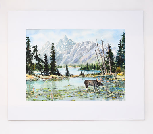 Fred Kingwill: Moose at Heron Pond Print
